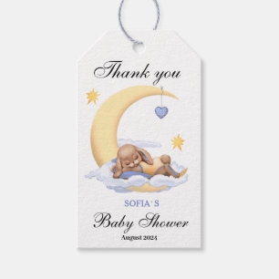 Gift Tag Thank You with cute sleeping plush bunny