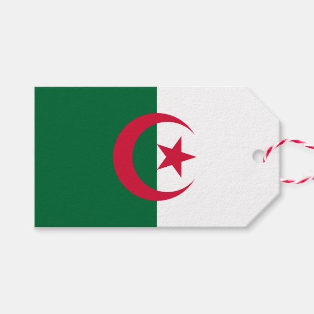 Gift Tag with Flag of Algeria (Front (Horizontal))