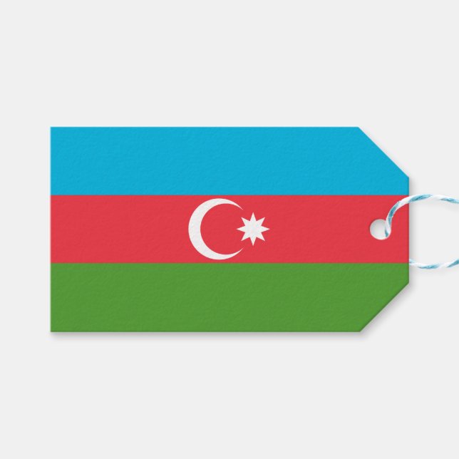 Gift Tag with Flag of Azerbaijan (Front (Horizontal))