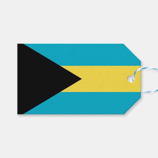 Gift Tag with Flag of Bahamas (Front (Horizontal))