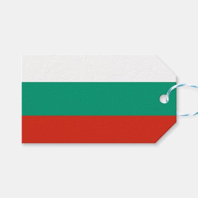 Gift Tag with Flag of Bulgaria (Front (Horizontal))