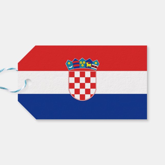 Gift Tag with Flag of Croatia (Back Horizontal)