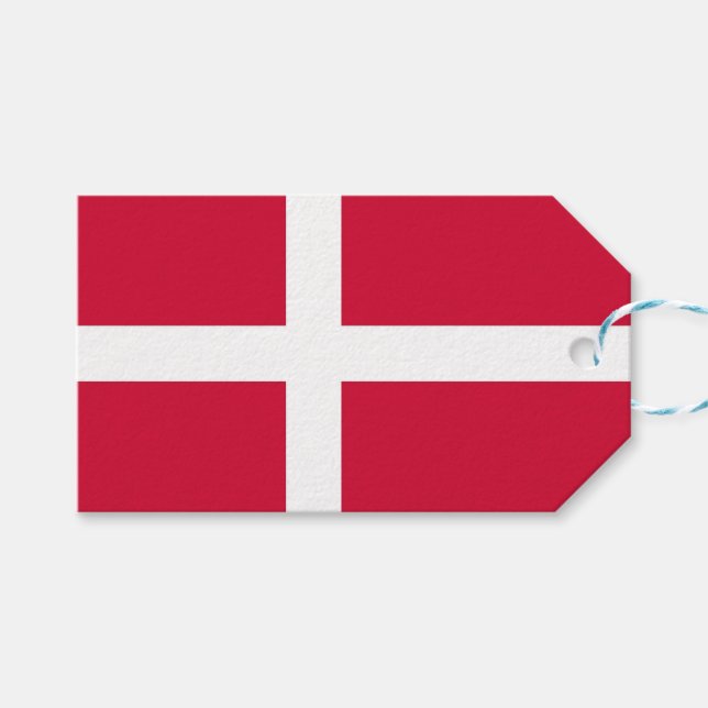 Gift Tag with Flag of Denmark (Front (Horizontal))