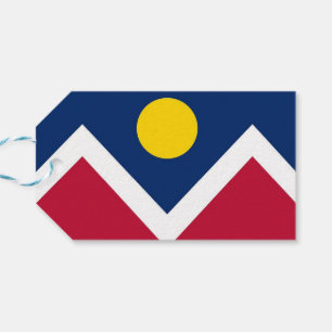 Gift Tag with Flag of Denver City, Colorado, USA