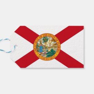 Gift Tag with Flag of Florida State, USA