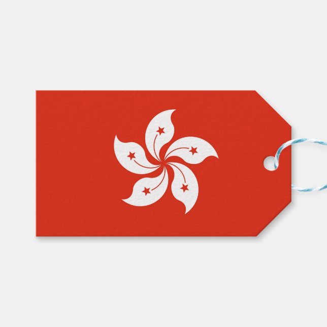 Gift Tag with Flag of Hong Kong (Front (Horizontal))