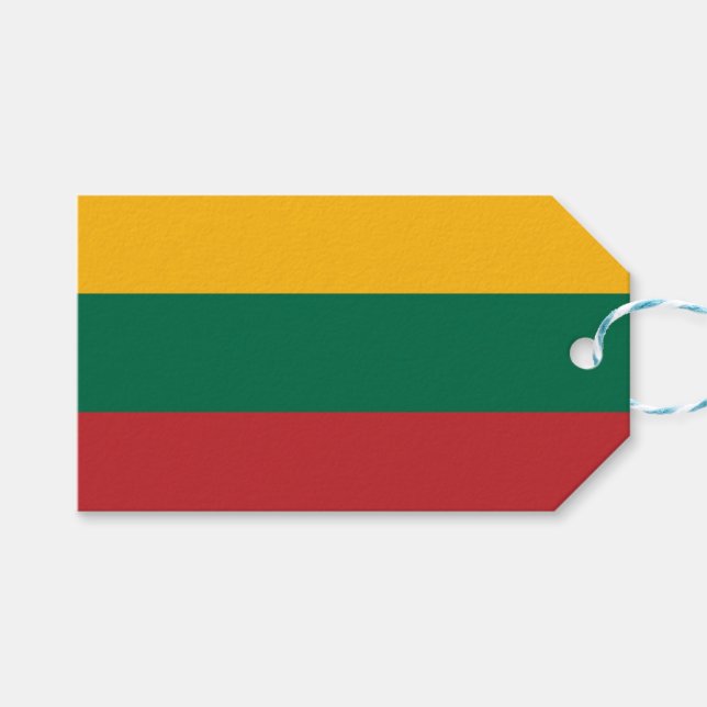 Gift Tag with Flag of Lithuania (Front (Horizontal))
