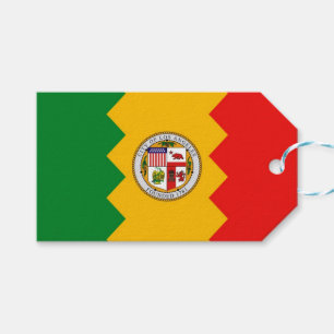 Gift Tag with Flag of Los Angeles, USA