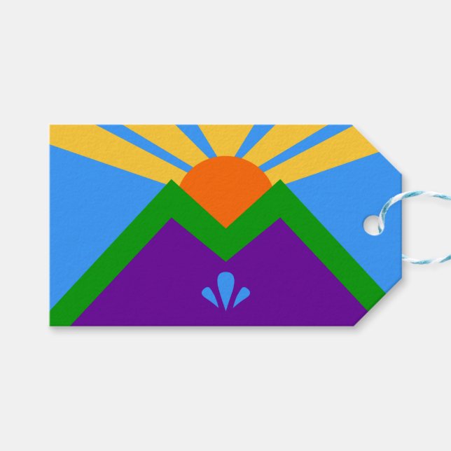Gift Tag with Flag of Manitou Springs (Front (Horizontal))