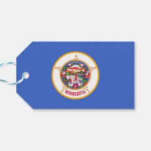 Gift Tag with Flag of Minnesota State, USA