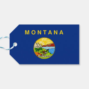 Gift Tag with Flag of Montana State, USA