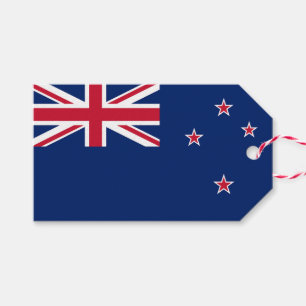 Gift Tag with Flag of New Zealand
