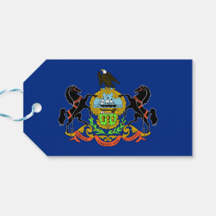 Gift Tag with Flag of Pennsylvania State, USA