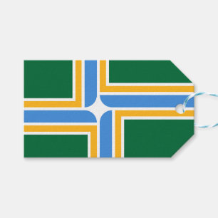 Gift Tag with Flag of Portland City, USA