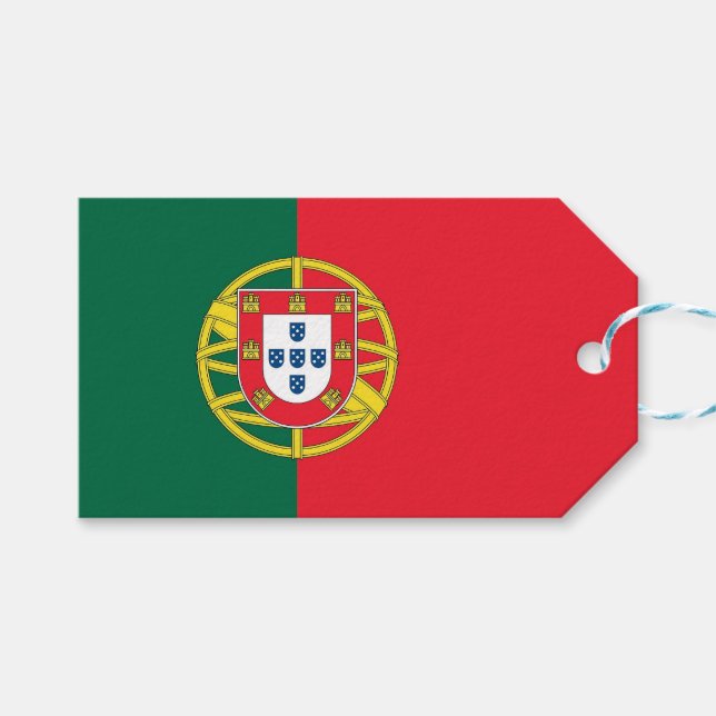 Gift Tag with Flag of Portugal (Front (Horizontal))