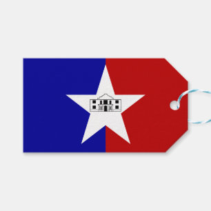 Gift Tag with Flag of San Antonio City, USA