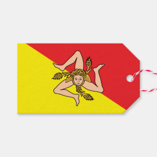 Gift Tag with Flag of Sicily, Italy