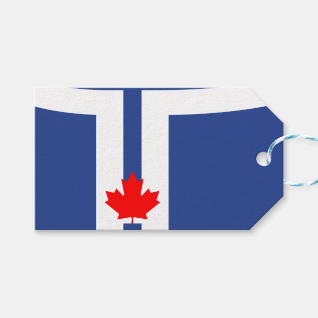 Gift Tag with Flag of Toronto, Canada (Front (Horizontal))