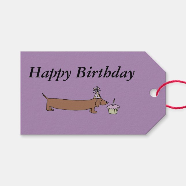 Gift Tags - Dachung With Cupcake (Front (Horizontal))