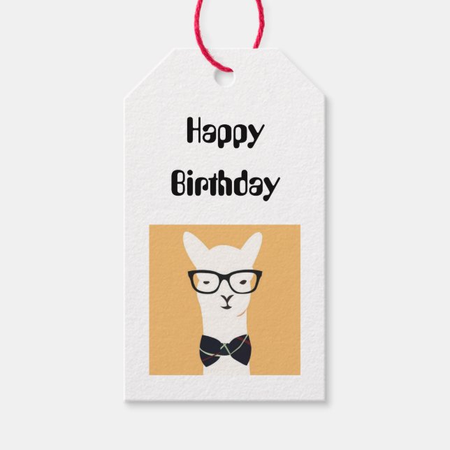 Gift Tags - Happy Birthday Funny Llama (Front)