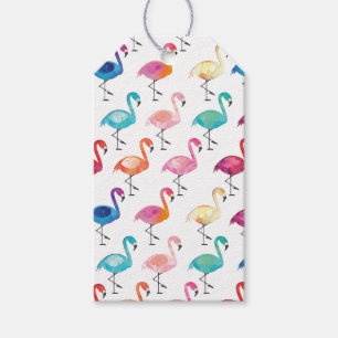 Gift Tags - Multi Coloured Flimingo's
