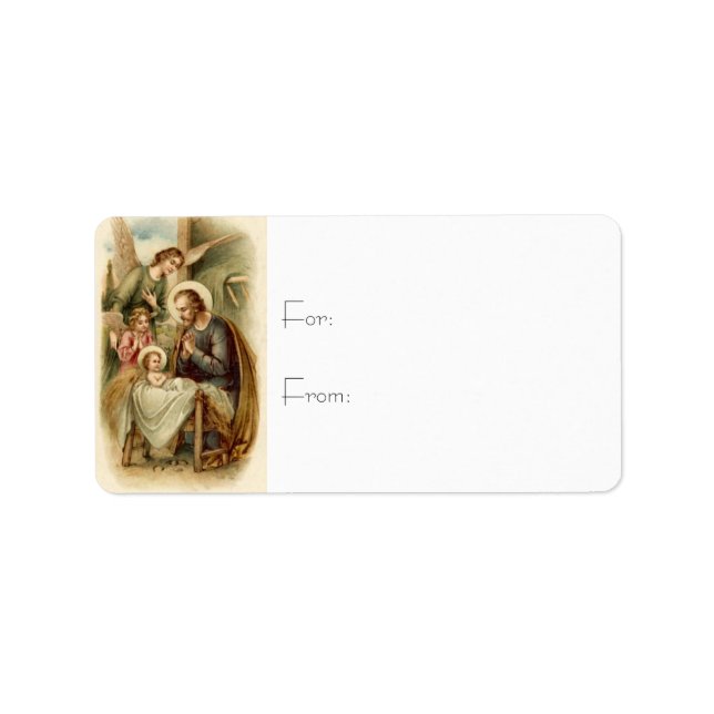 Gift Tags: St. Joseph Nativity Label (Front)