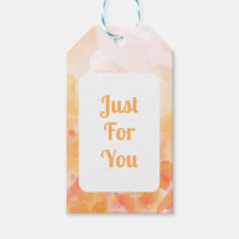 Gift tags with orange watercolor background