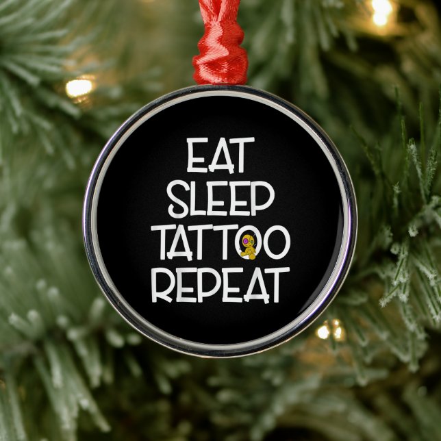 Gift Tattoo Artist Funny Saying Tattooed Metal Ornament (Tree)