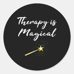 Gift Therapy Is Magical Mental Health Professional Classic Round Sticker