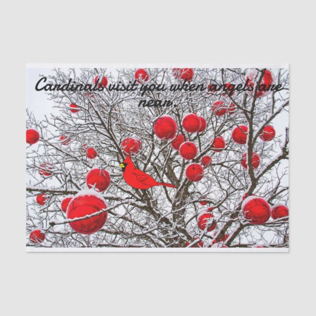 Gift Tissue with Cardinal Bird Paper (Front)