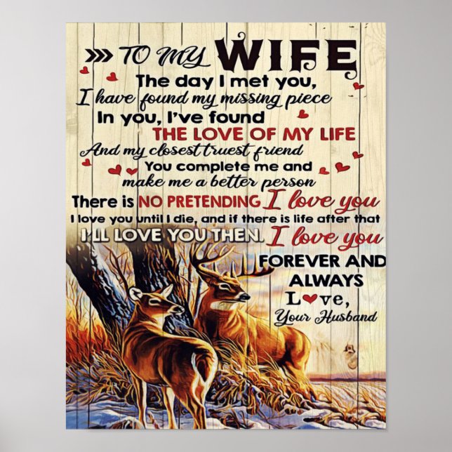 Gift To Family | To My Husband Letter Design | Poster (Front)