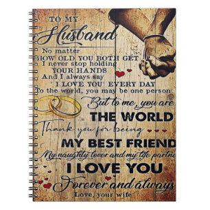 Gift To My Husband, Love Quotes Letter Notebook
