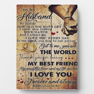 Gift To My Husband, Love Quotes Letter Plaque