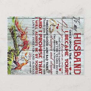 Gift To My Husband, Love Quotes Letter Postcard