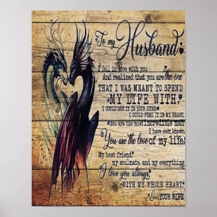 Gift To My Husband, Love Quotes Letter Poster