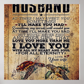 Gift To My Husband, Love Quotes Letter Poster