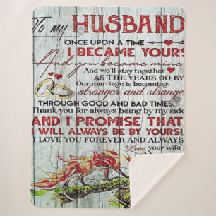 Gift To My Husband, Love Quotes Letter Sherpa Blanket
