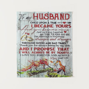 Gift To My Husband, Love Quotes Letter Tapestry