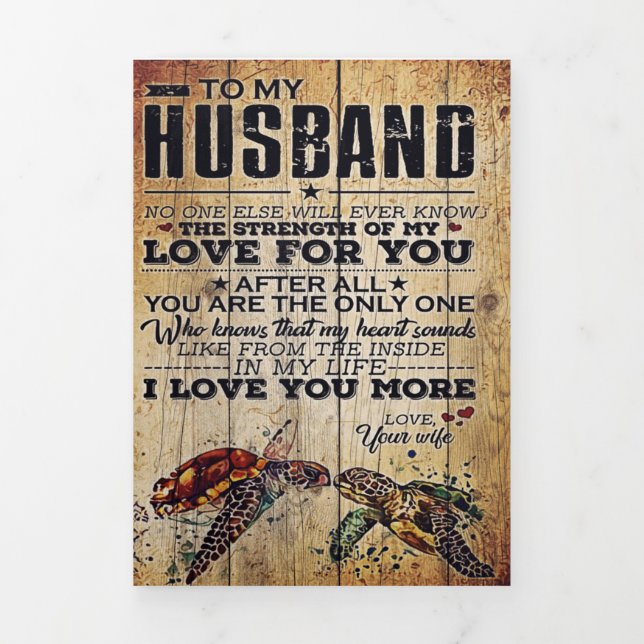 Gift To My Husband | Lovely Husband Letter | Tri-Fold Announcement (Cover)