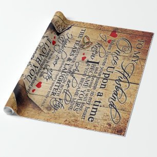 Gift To My Husband Lovely Husband Letter Wrapping Paper