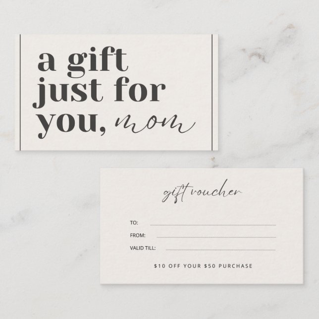 Gift Voucher Card for Mother's Day (Front/Back)