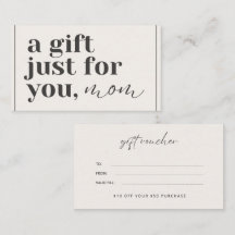 Gift Voucher Card for Mother's Day