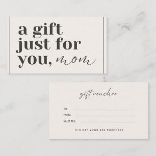 Gift Voucher Card for Mother's Day