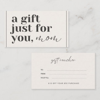 Gift Voucher Card for Mother's Day