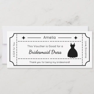 Gift Voucher, Custom Gift Ticket Card, Bridal Invitation