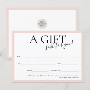 GIFT VOUCHER elegant chic business blush pink Invitation