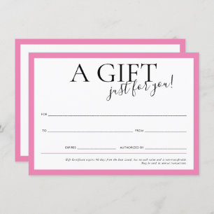 GIFT VOUCHER elegant chic business candy pink Invitation