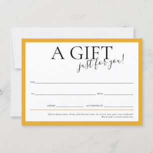 GIFT VOUCHER elegant modern chic business yellow Invitation