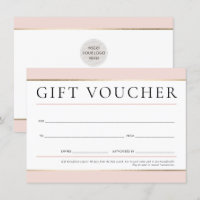 GIFT VOUCHER modern elegant business blush pink In
