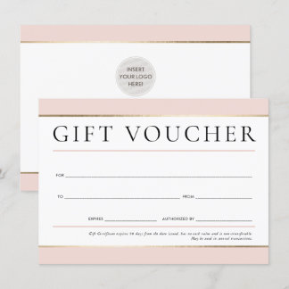 GIFT VOUCHER modern elegant business blush pink In Invitation